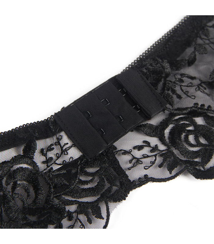 Ensemble dentelle florale noir Subblime | Folies Secrètes