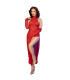 Robe dentelle rouge gants Chilirose | Folies Secrètes