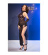 Robe dentelle noire gants Chilirose | Folies Secrètes