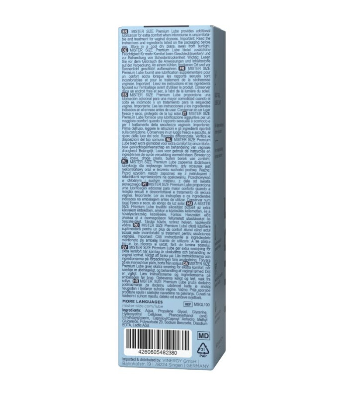 Mister Size Premium 100 ml | Lubrifiant à base d’eau
