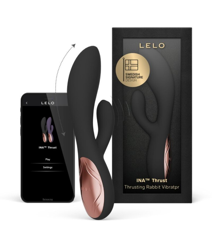 LELO INA Thrust noir | Rabbit à poussée