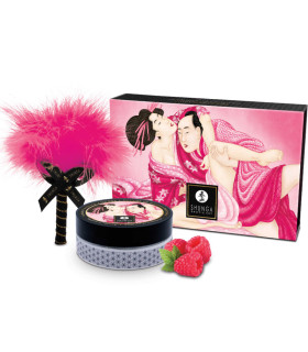 Shunga poudre massage framboise 75 g | Kit couple