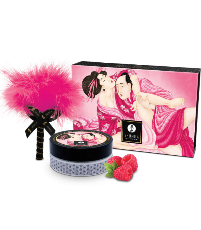 Shunga poudre massage framboise 75 g | Kit couple