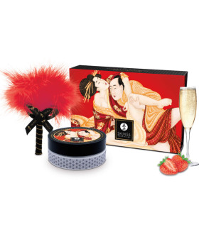 Shunga poudre massage fraise 75 g | Kit couple