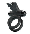For Him — Double anneau vibrant avec stimulateur noir