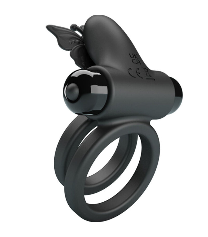 For Him double anneau vibrant noir — 10 fonctions