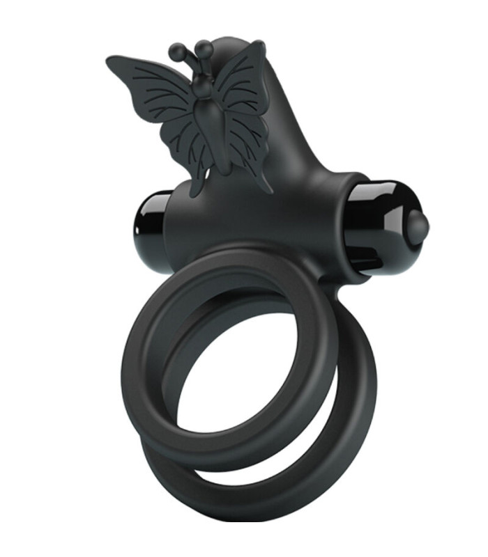 For Him double anneau vibrant noir — 10 fonctions