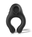 Black&Silver — Anneau vibrateur silicone 3 moteurs rechargeable noir