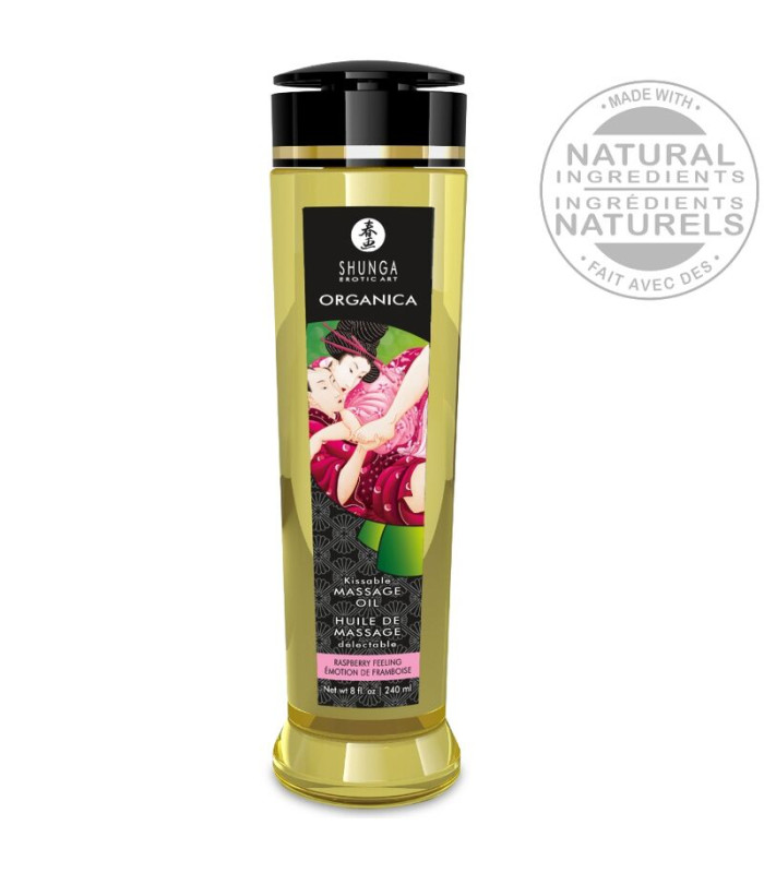 Shunga huile massage bio framboise 240 ml