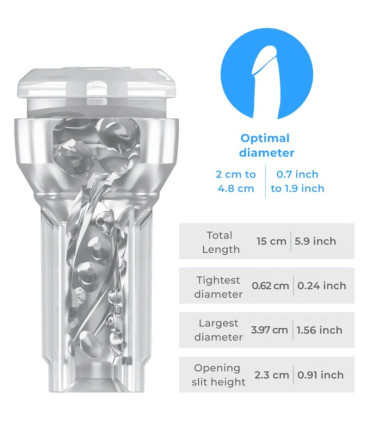 Kiiroo Feel Pocket Stroker — masturbateur cristal, vue principale