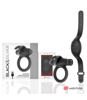Black & Silver Agron — cockring WatchMe, vue principale