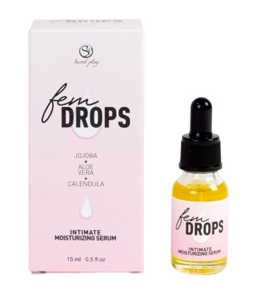 Secretplay Fem Drops, sérum hydratant intime — flacon et packaging