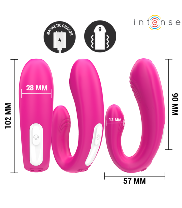 Double stimulateur Janet Intense — profil rose ergonomique