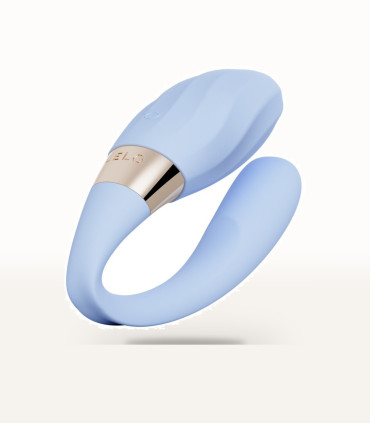 LELO Tiani Twist, vibromasseur pour couples bleu poudré — visuel studio