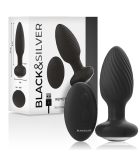 Black&Silver Wells Plug — rotateur premium homme télécommande, vue principale
