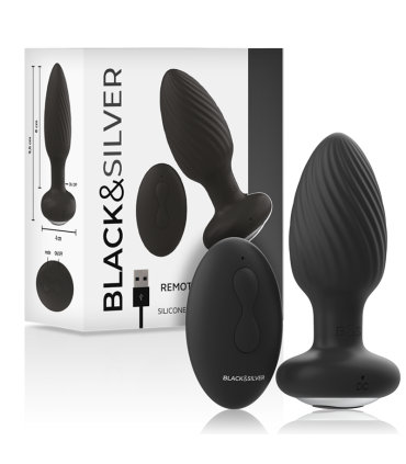 Black&Silver Wells Plug — rotateur premium homme télécommande, vue principale