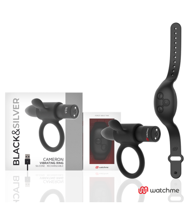 Black&Silver Cameron WatchMe — cockring premium homme, vue principale
